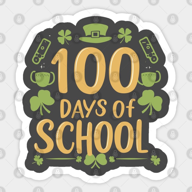 100 days of school gamers st patricks day's Sticker by YuriArt